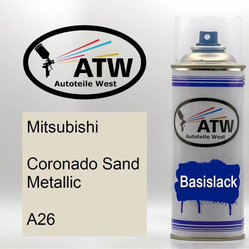 Mitsubishi, Coronado Sand Metallic, A26: 400ml Sprühdose, von ATW Autoteile West.